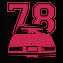 1978 Chevy Monte Carlo Rear View Maroon Graphic Dark T Shirt