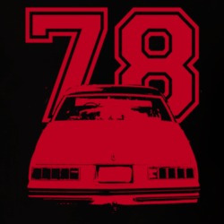 1978 Chevy Monte Carlo Rear View Burgandy Graphic Dark T Shirt