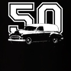 1950 Chevrolet Sedan Delivery Side View Year Dark Color Shirt