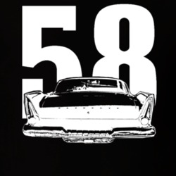 1958 Plymouth Fury Rear View Year Dark Color Shirt