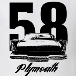 1958 Plymouth Fury Rear View Year Model Name Light Color Shirt