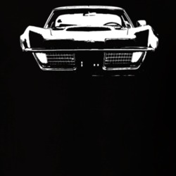 1972 Corvette Stingray Grill Custom White Graphic Dark Shirt