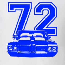 1972 Oldsmobile 442 Grill View Year Royal Blue T Shirt