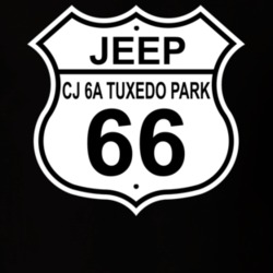 Highway Route Sign 1966 Jeep CJ 6A Tuxedo Park T Shirt