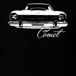 1973 Comet Grill View With Model Dark T Shirt