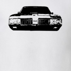 1970 Oldsmobile 442 Grill View Faded Look Light T Shirt