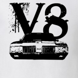 1970 Oldsmobile 442 Grill View V8 Faded Look Light T Shirt