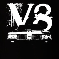 1970 Oldsmobile 442 Grill View V8 Faded Look Dark T Shirt