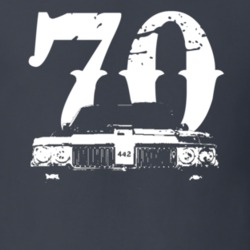 1970 Oldsmobile 442 Grill View With Year Faded Look Dark T Shirt