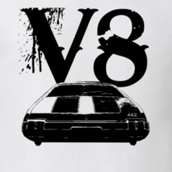 1970 Oldsmobile 442 Rear View V8 Faded Look Light T Shirt