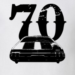 1970 Oldsmobile 442 Rear View With Year Faded Look Light T Shirt