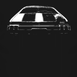 1970 Oldsmobile 442 Rear View Faded Look Dark T Shirt