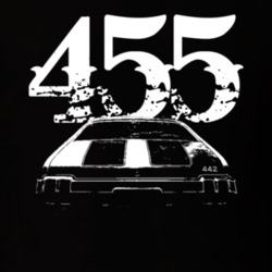 1970 Oldsmobile 442 Rear View With Engine Size Faded Look Dark T Shirt