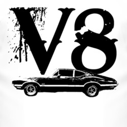 1970 Oldsmobile 442 Side View V8 Faded Look Light T Shirt