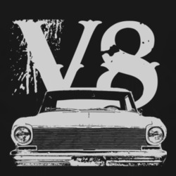 1963_CHEVY_NOVA_Grille_White_Graphic_V8 T Shirt