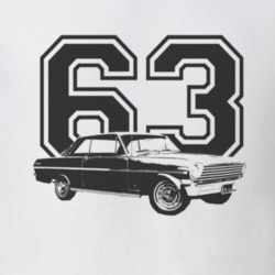 1963_CHEVY_NOVA_Side_Black_Graphic_Year T Shirt