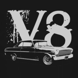 1963_CHEVY_NOVA_Side_White_Graphic_V8 T Shirt