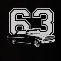 1963_CHEVY_NOVA_Side_White_Graphic_Year T Shirt
