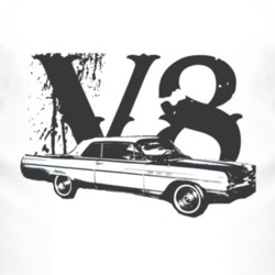 1964_BUICK_WILDCAT_Side_Black_Graphic_V8 T Shirt