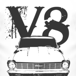 1965_Chevy_Nova_Grille_Black_Graphic_V8 T Shirt