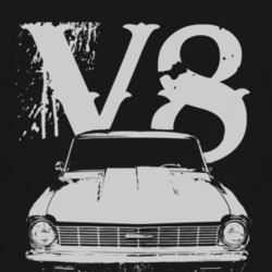 1965_Chevy_Nova_Grille_Black_Graphic_V8 T Shirt
