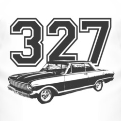 1965_CHEVY_NOVA_Side_Black_Graphic_Engine_Size T Shirt