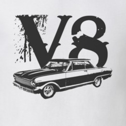 1965_CHEVY_NOVA_Side_Black_Graphic_V8 T Shirt