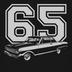 1965_CHEVY_NOVA_Side_White_Graphic_Year T Shirt
