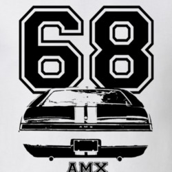 1968 AMX Rear View With Model and Year Light Color Shirt
