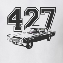 1966_CHEVY_BISCAYNE_Side_Black_Graphic_Engine Size T Shirt