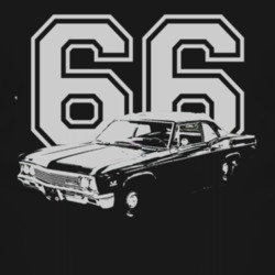 1966_CHEVY_BISCAYNE_Side_White_Graphic_Year T Shirt