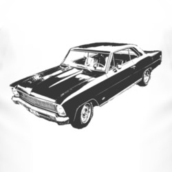 1966_CHEVY_NOVA_Side_Black_Graphic T Shirt