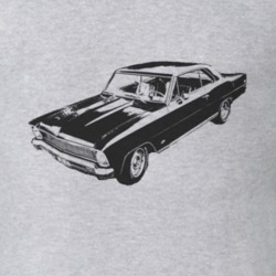1966_CHEVY_NOVA_Side_Black_Graphic T Shirt