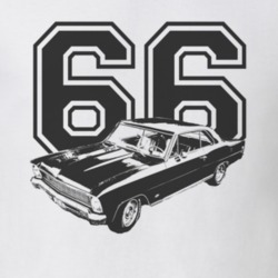 1966_CHEVY_NOVA_Side_Black_Graphic_Year T Shirt