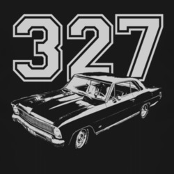 1966_CHEVY_NOVA_Side_White_Graphic_Engine_Size T Shirt