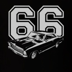 1966_CHEVY_NOVA_Side_White_Graphic_Year T Shirt