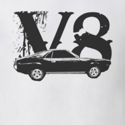 1968_AMC_AMX_Black_Graphic_V8 T Shirt