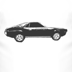 1968_AMC_AMX_Side_Black_Graphic T Shirt