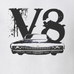1968_CHEVY_ BISCAYNE_Grille_Black_Graphic_V8 T Shirt