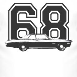 1968_CHEVY_BISCAYNE_Side_Black_Graphic_Year T Shirt