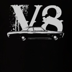 1968_CHEVY_BISCAYNE_Side_White_Graphic_V8 T Shirt