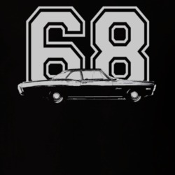 1968_CHEVY_BISCAYNE_Side_White_Graphic_Year T Shirt