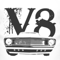 1968_CHEVY_CAMARO SS_Grille_Black_Graphic_V8 T Shirt