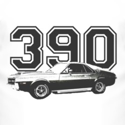 1969_AMC_Rambler_Side_Black_Graphic_Engine Size T Shirt