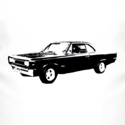 1970_AMC_REBEL_Side_Black_Graphic T Shirt