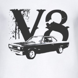 1970_AMC_REBEL_Side_Black_Graphic_V8 T Shirt