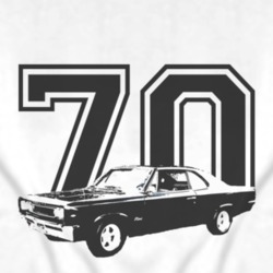 1970_AMC_REBEL_Side_Black_Graphic_Year T Shirt