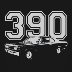 1970_AMC_REBEL_Side_White_Graphic_Engine Size T Shirt
