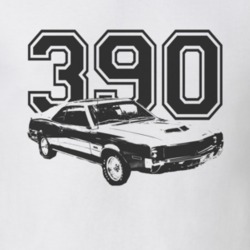 1970_Javelin_Side_Black_Graphic_Engine Size T Shirt