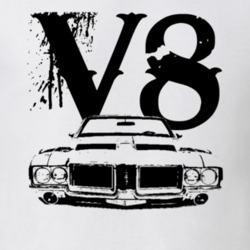 1971 Oldsmobile 442 Grill View V8 Faded Look Light T Shirt